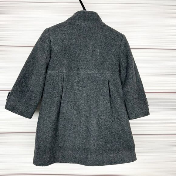 IL GUFO Girl’s Wool Blend Gray Pea Coat Wool Blend with Windproof Lining 2 years - Picture 8 of 15